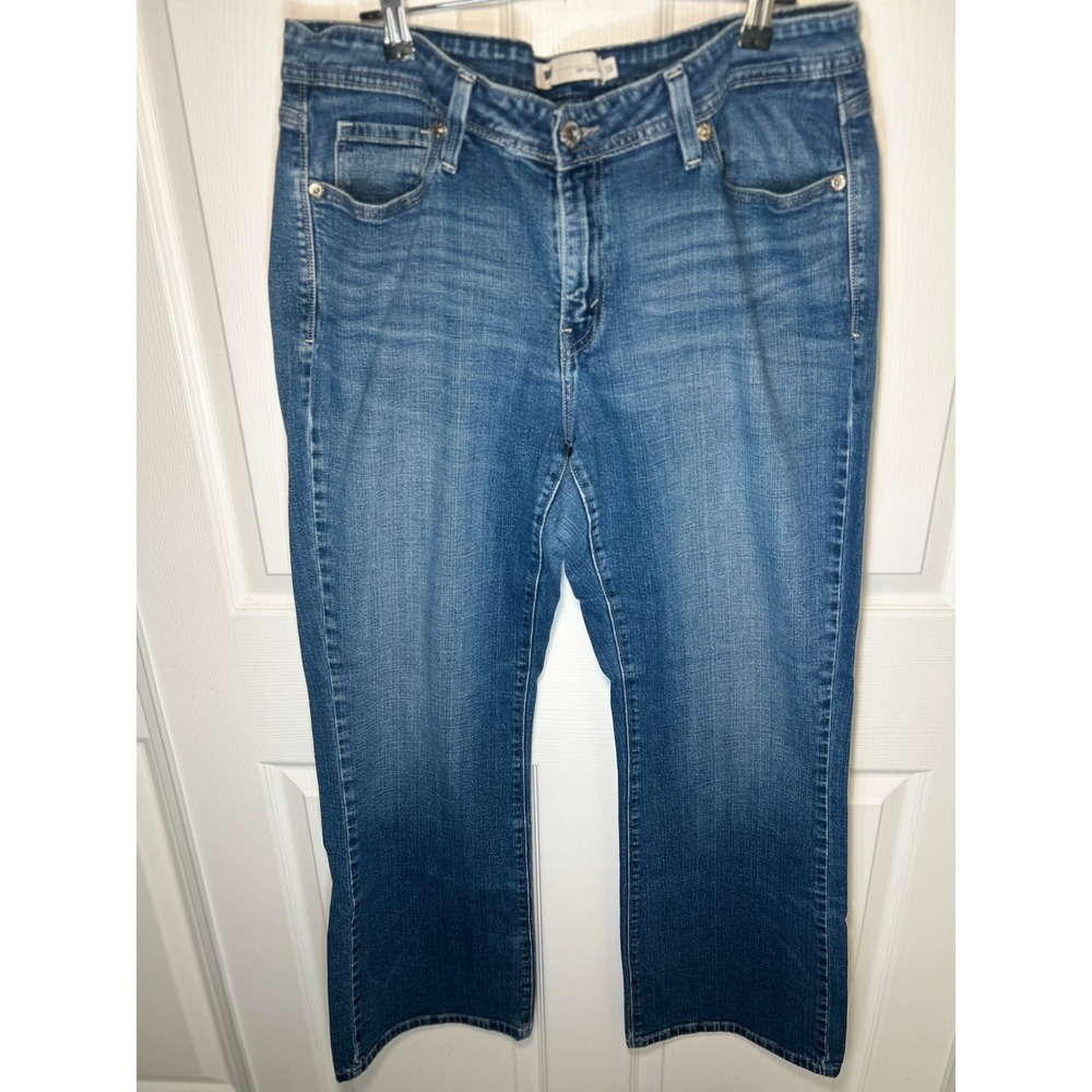 Levi's‎ 529 Curvy Boot Cut Jeans 16M Medium Wash Blue Flap Pocket Mid Rise Denim